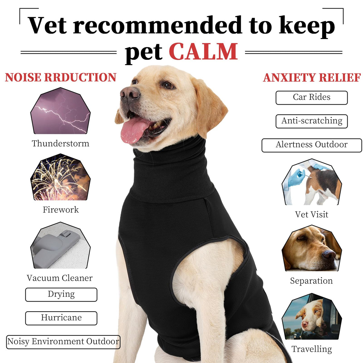 Dog Anti Anxiety Vest (3XL / Black)