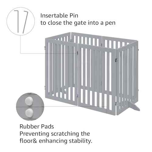 120" Extra Wide Pet Gate and Pet Playpen Combination for Dog Cat (Gray / 120"W×36"H)