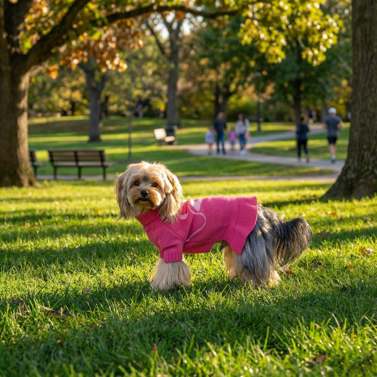 Bowknot Dog Sweater Dress for Small Dogs Girl (Medium (8-14lbs) / Rose Pink)