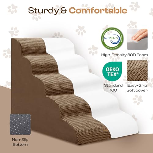 Dog Stairs Replacement Cover for 5 (Coffee / Cover- 25"H)