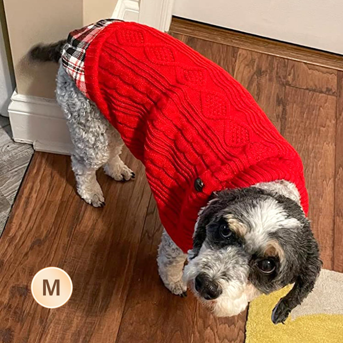 Dog Sweater for Small Dogs Turtleneck Thick Knit Pullover (Medium (7-13lbs) / 2# Red)