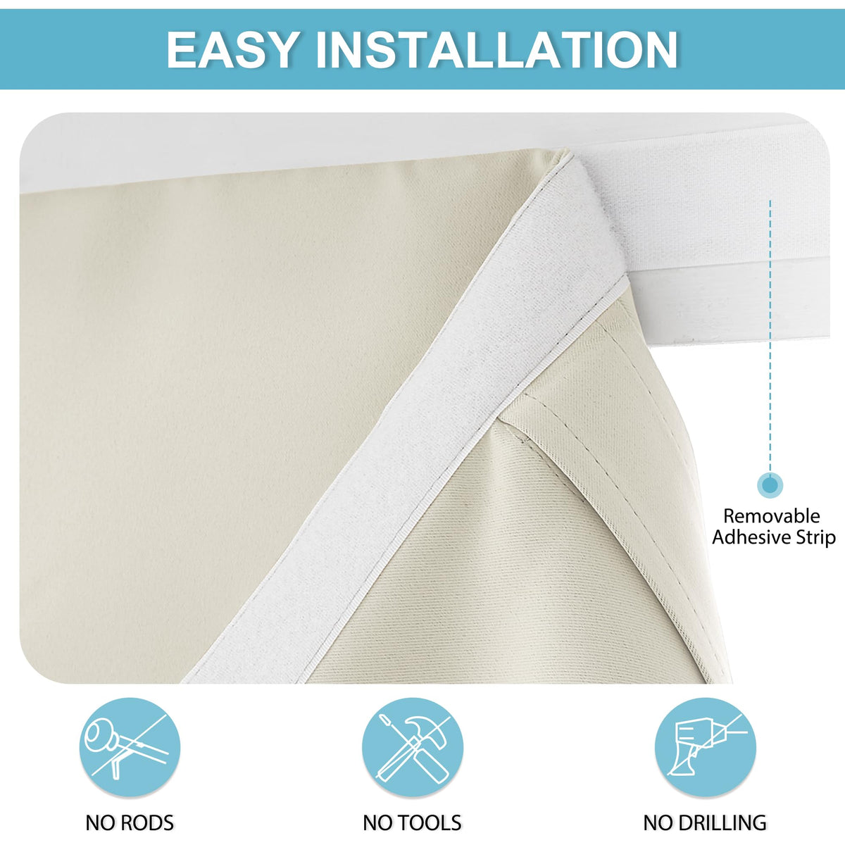 Blackout Door Curtain for Patio Front Tricia French Door Window (Light Beige / 30"W x 69"L (Pack of 1))