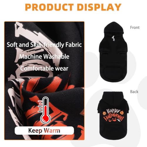 Halloween Dog Hoodie for Large Medium Dogs (Halloween Black / X-Large)