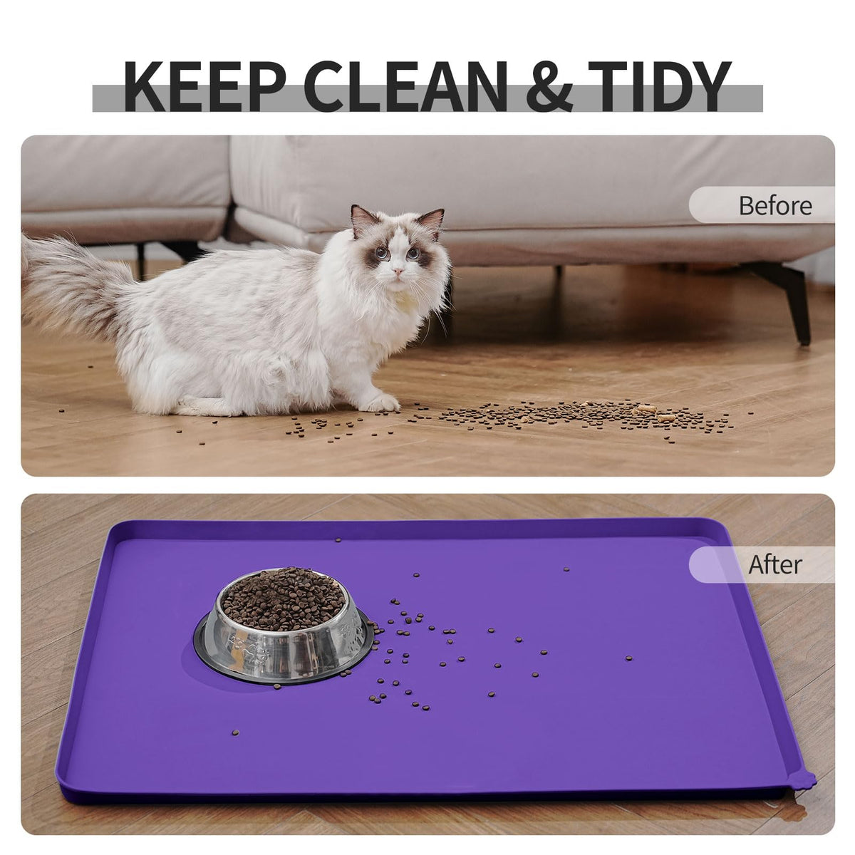 Silicone Pet Feeding Mat (Purple / 28" x 18")