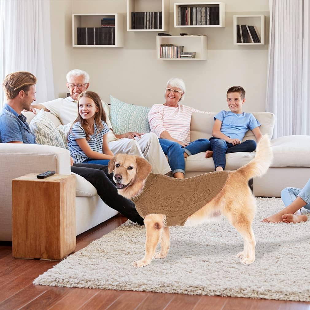 Dog Sweater for Large Dogs (Brown / Large)