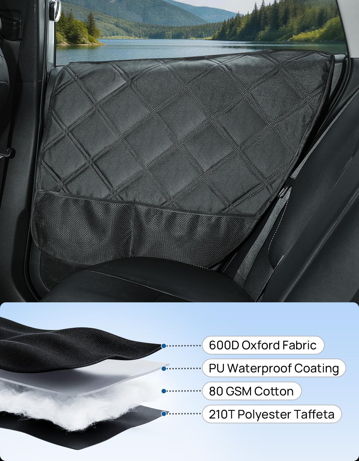 Car Door Protector for Dogs for Sedan (Fit for Sedan/ Family Car/ Small SUV)