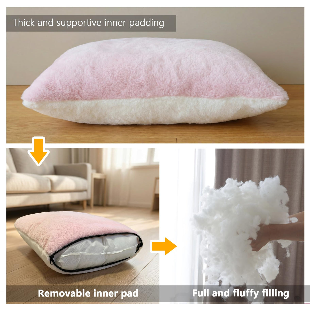 Cat Bed for Indoor Cats (Pink / L:(17.5"×16.9"×15.9"))