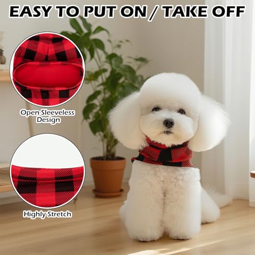 Cat Sweater Warm Fleece Pet Clothes for Cats Only (Red & Black / Large)