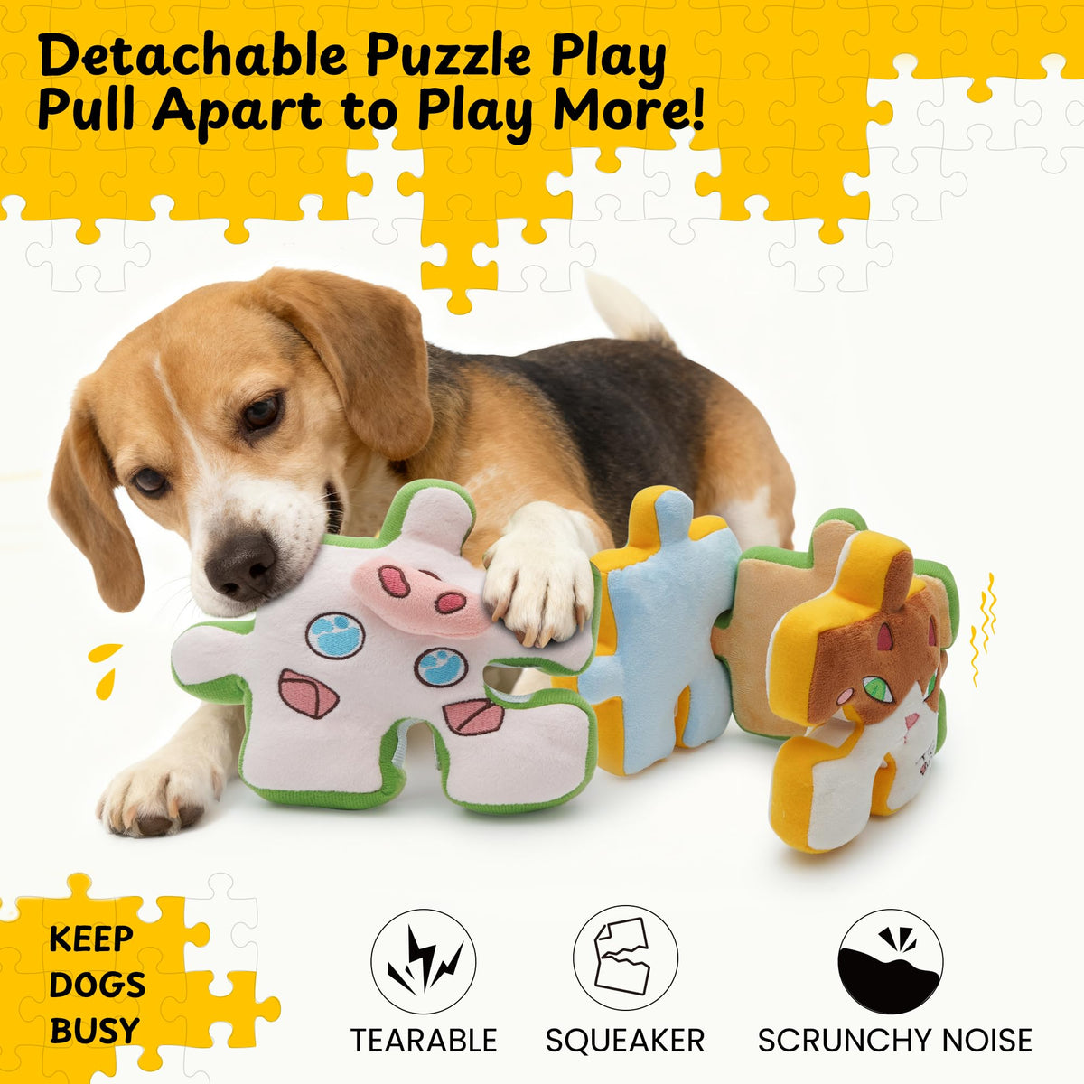 Tearable Rip Pull Apart Squeaky Dog Puzzle Toys (Puzzle)