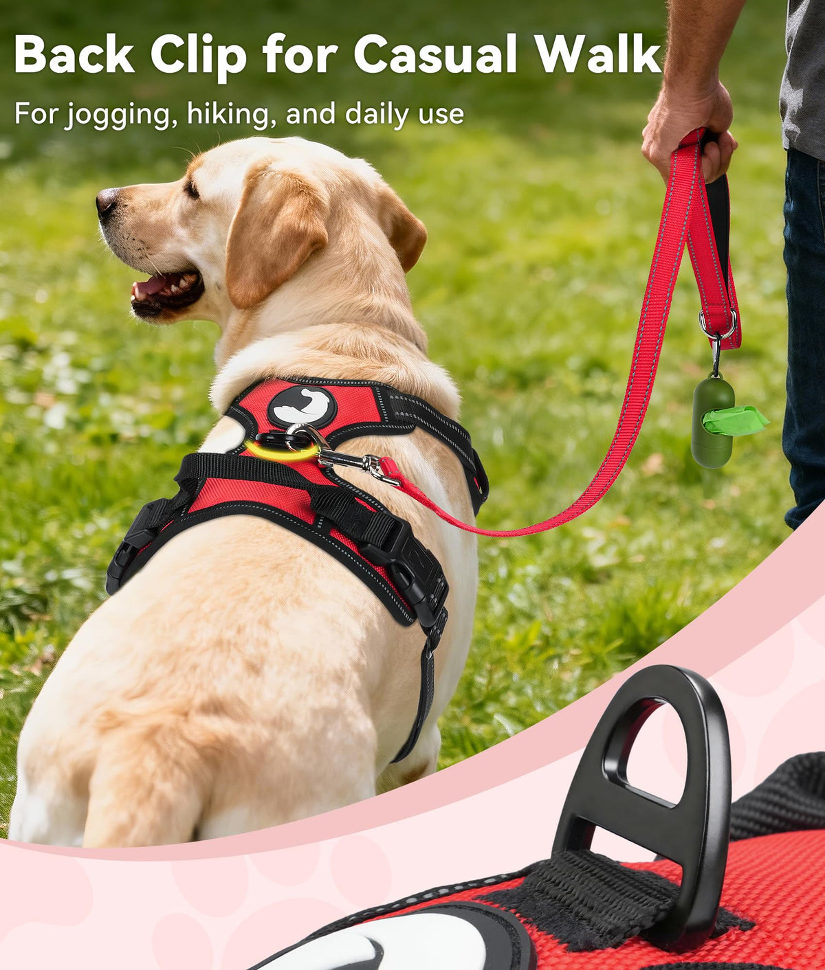 No Pull Dog Harness for Large Dogs (Large / Red)