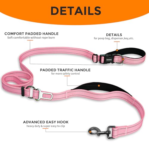Hands Free Dog Leash by Kazazoo (Pink / L)