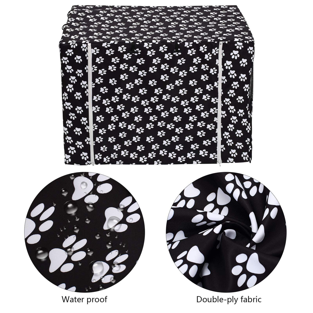 Dog Crate Cover Durable Polyester Pet Kennel Cover Universal Fit for Wire Dog Crate (48.0"L x 30.3"W x 32.0"H / Black)
