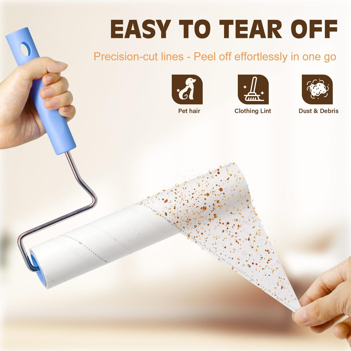 Large Lint Roller for Pet Hair Extra Sticky