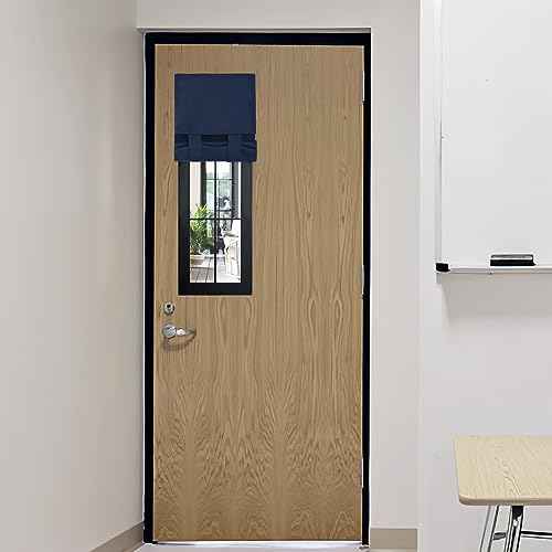 Classroom Door Window Cover Lockdown Shades Blackout (Navy / 12"W x 30"L (Pack of 1))