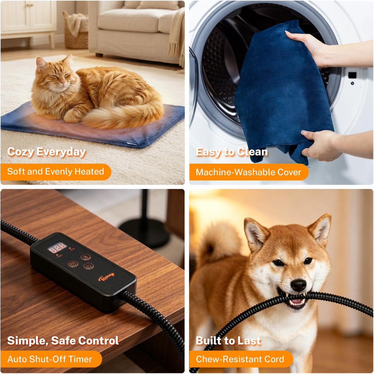 Pet Heating Pad (New Blue / M: 28.0"x 20.0")