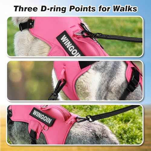 No Escape Dog Harness (Hotpink / Medium: 30-50 lbs (Chest:24-28",Neck:17-19"))