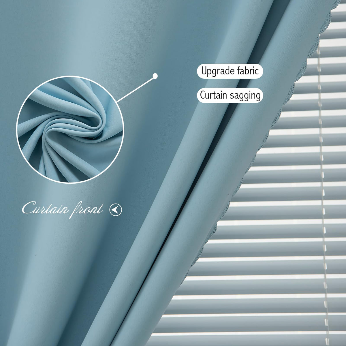 Self Adhesive Curtains (47"W x 59"L (Pack of 2) / Lake Blue)