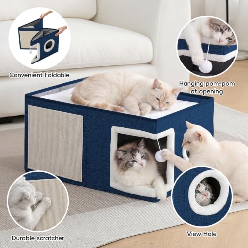 Extra Wide Cat Houses for Indoor Cats (SingleAB / Extra Large)