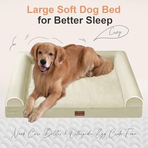 Orthopedic Dog Bed for Jumbo Dogs (Beige / 48.0"L x 33.0"W x 6.5"Th)