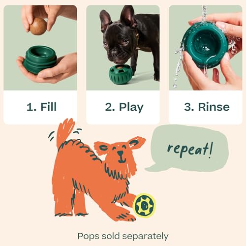 Pupsicle Interactive Dog Ball Toy for Dogs 75 lbs & Up (Green / X-Large)