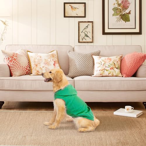Fleece Dog Hoodie with Pouch (Large / Green)