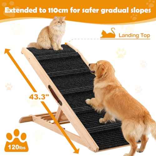 43" Foldable Dog Ramp 6 (M-43"L×16"W×23"H)