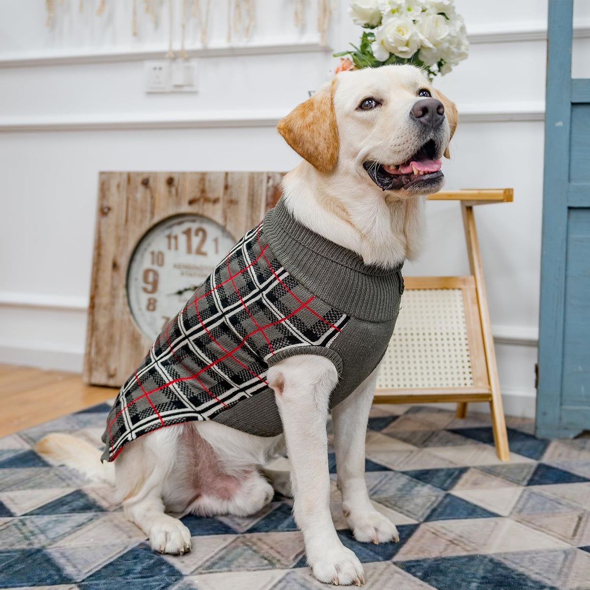 Dog Sweaters for Large Medium Small Dogs (XL - Chest 30", Back 24" / Grey)