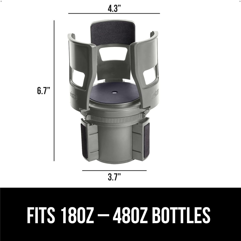 Patent Pending Adjustable Car Cup Holder Expander (Gray)