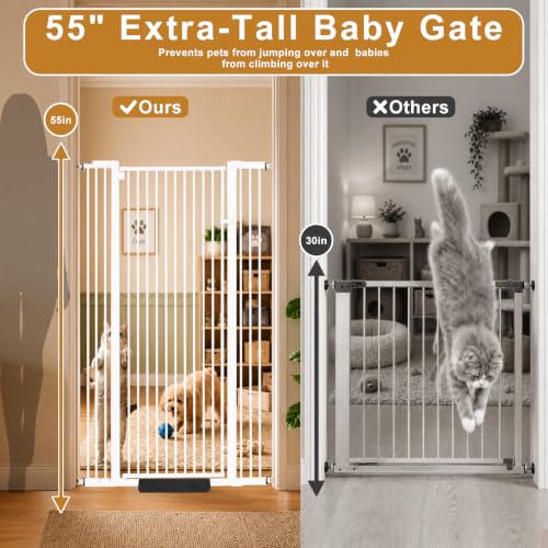 Extra Tall Cat Gate (White / 55"*43")