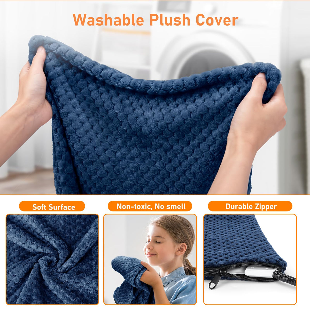Extra Large Pet Heating Pad (XL: 47" x 28" / Navy Blue)