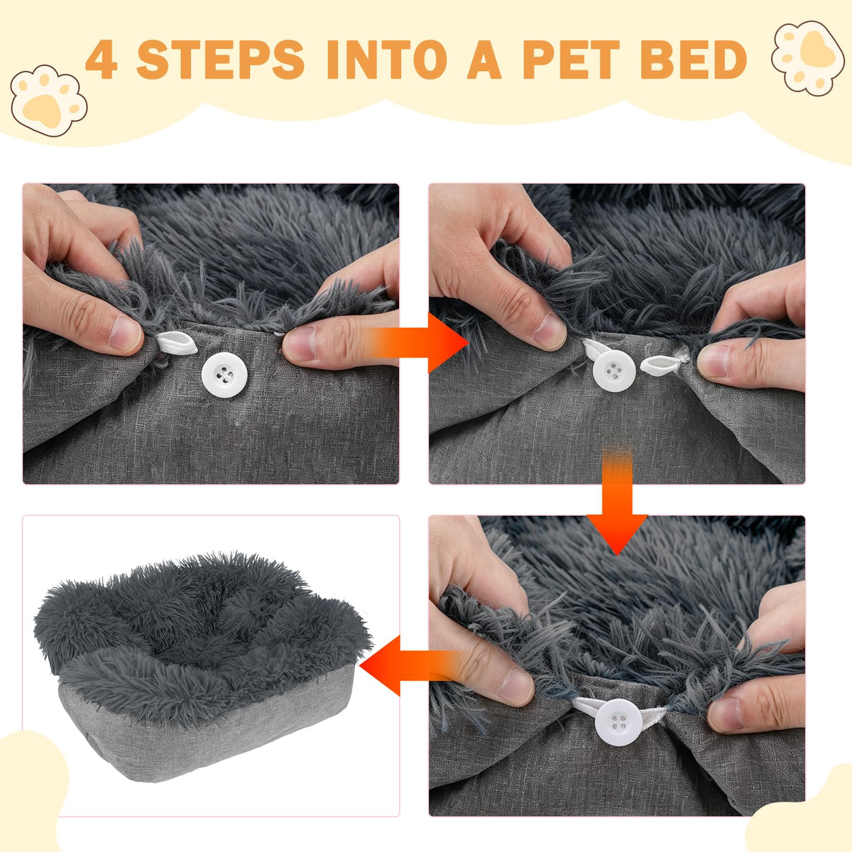 Self Warming Cat Bed (Dark Grey / M: 20"x24")