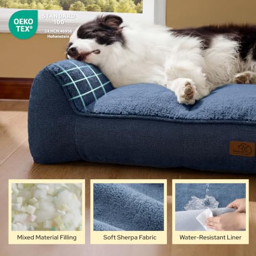 SupportMax® Extra Thick Orthopedic XL Dog Bed for Extra Large Dogs (Night Blue / 48"l X 35"w X 10"th)