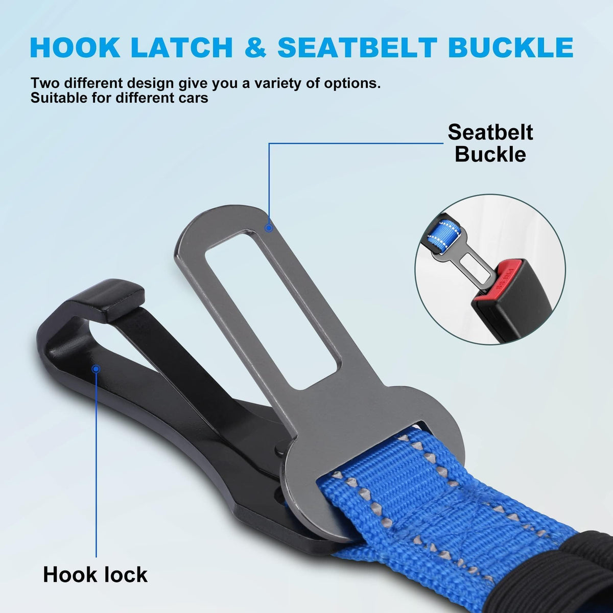Dog Seat Belt 3 (Bule)