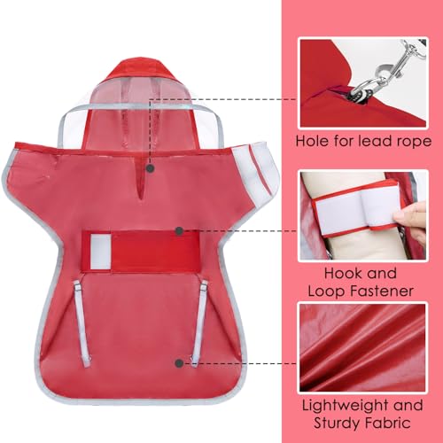 Dog Raincoat Ultra Lightweight Rain Jacket (2X-Large / Red)