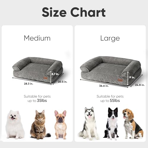 Dog Couch Bed (Dark Grey / 36.6"Lx25"Wx10"Th)