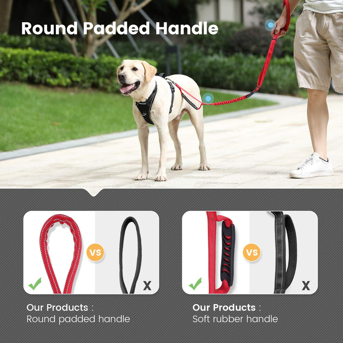 Multifunctional Dog Leash for Medium & Large Dogs (Red)