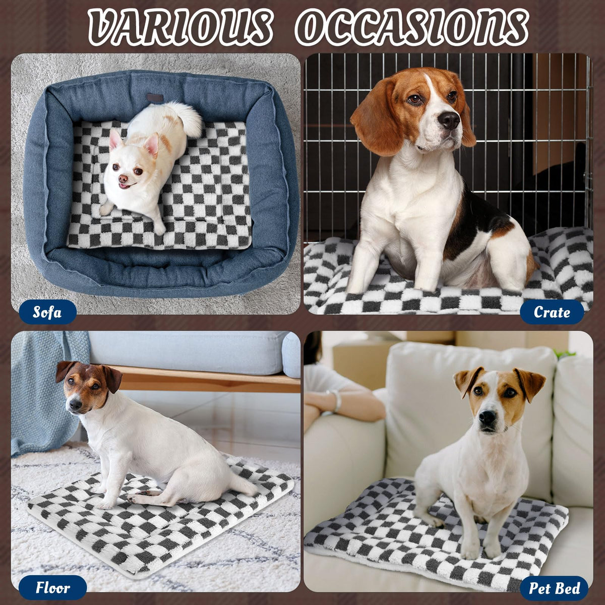 2 Pack Self Warming Cat Dog Bed Pad (Dark Grey / 21" X 14")