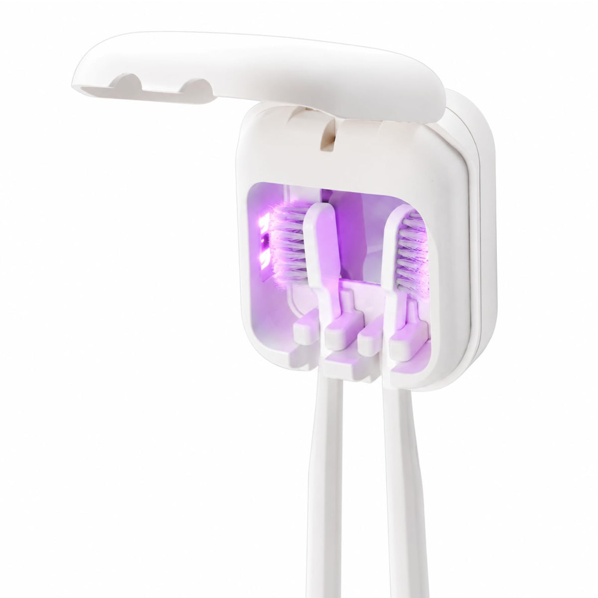 UV Toothbrush Sanitizer Holder (White-for Two)
