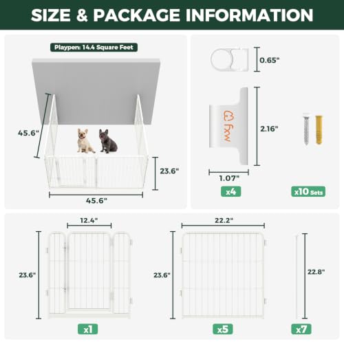 Homeplus Indoor Dog Playpen with Fence (White / 24"H)