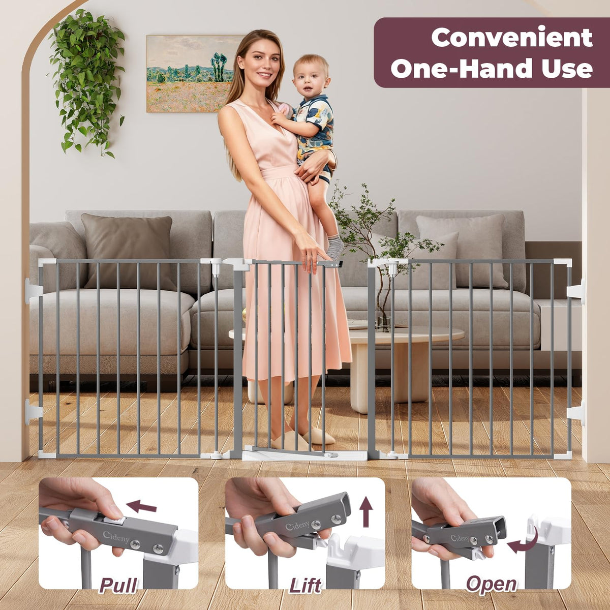 29.4 78" Extra Wide Baby Gate (Gray / 78" Wide)