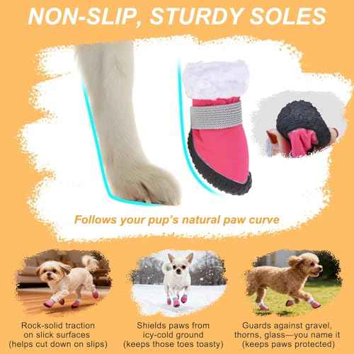 Dog Winter Boots (Pink / #2)