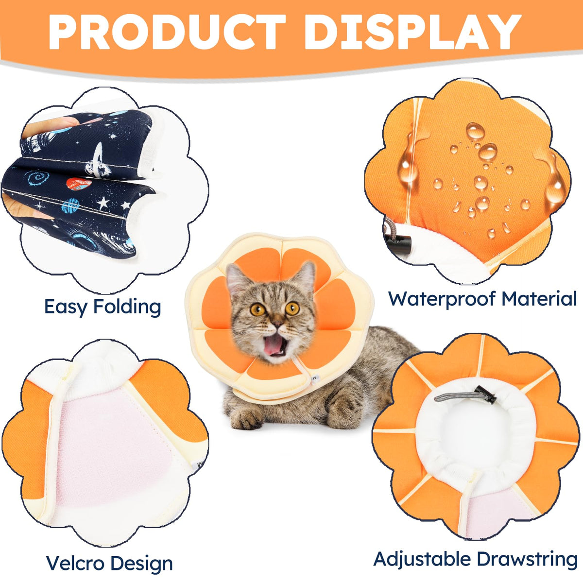 Cat Cone Collar Soft (Orange / Small)