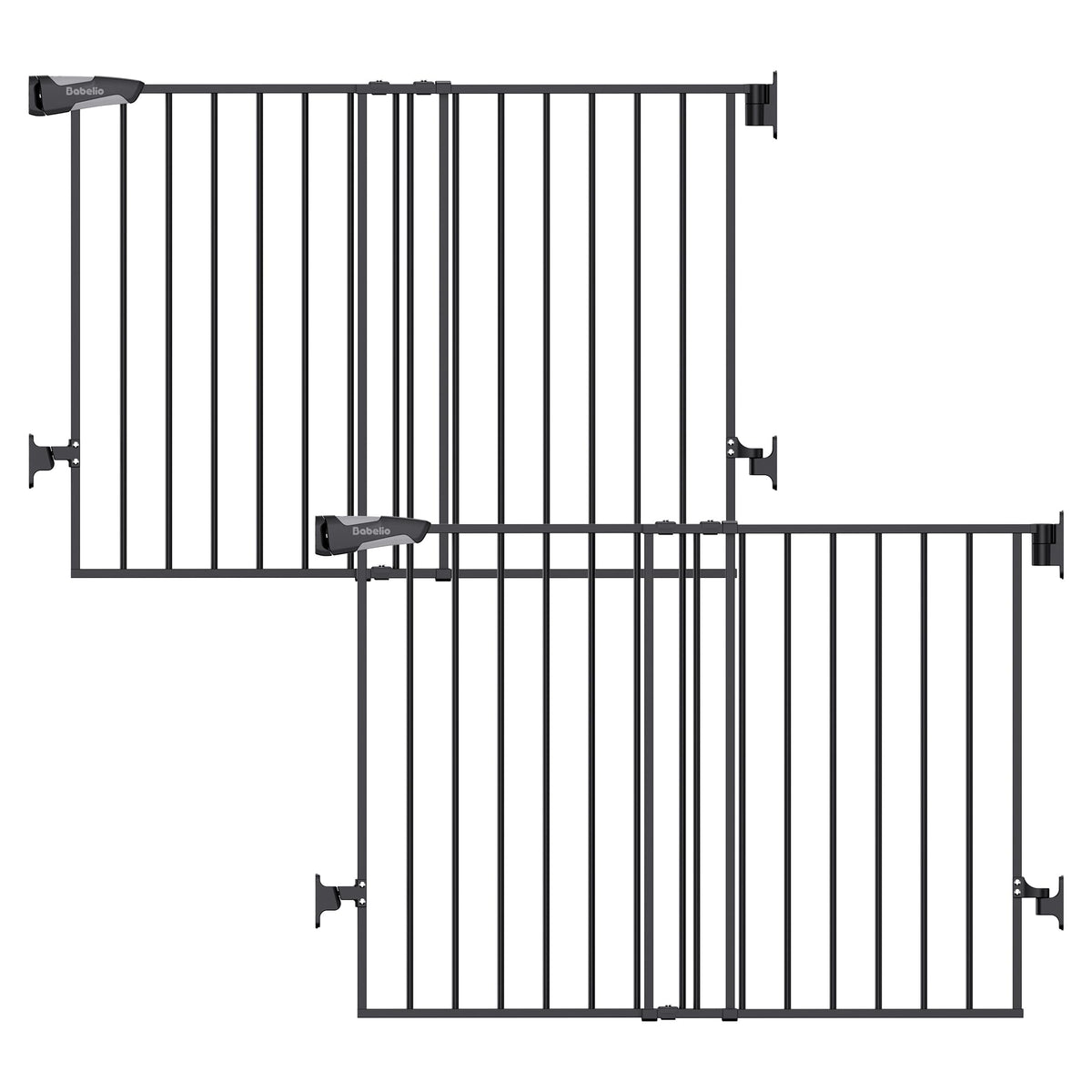 Baby Gate for Stairs (Black / 28" H, 26-43" W-Standard 2 Pcs)