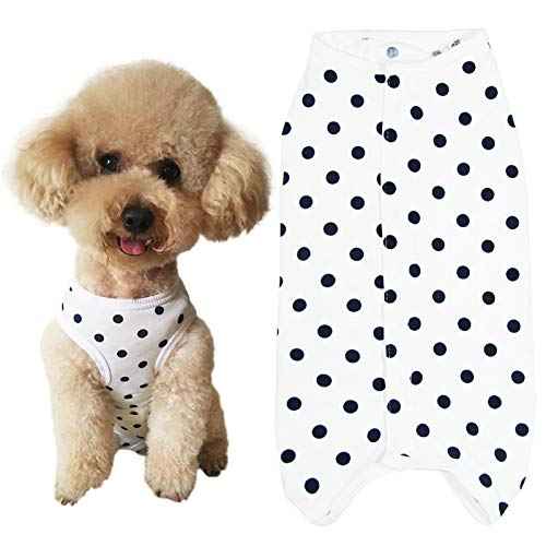 Dog’s Recovery Suit Post Surgery Shirt for Puppy (Small / white spot)