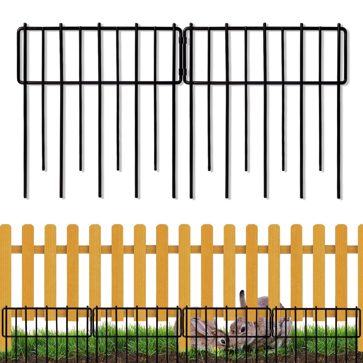 26 Pack Animal Barrier Fence (Black / 26 Panel, 28.00 Ft)