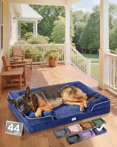 Orthopedic Extra Large Dog Bed Couch (44" x 29" x 7" / 05-Blue)