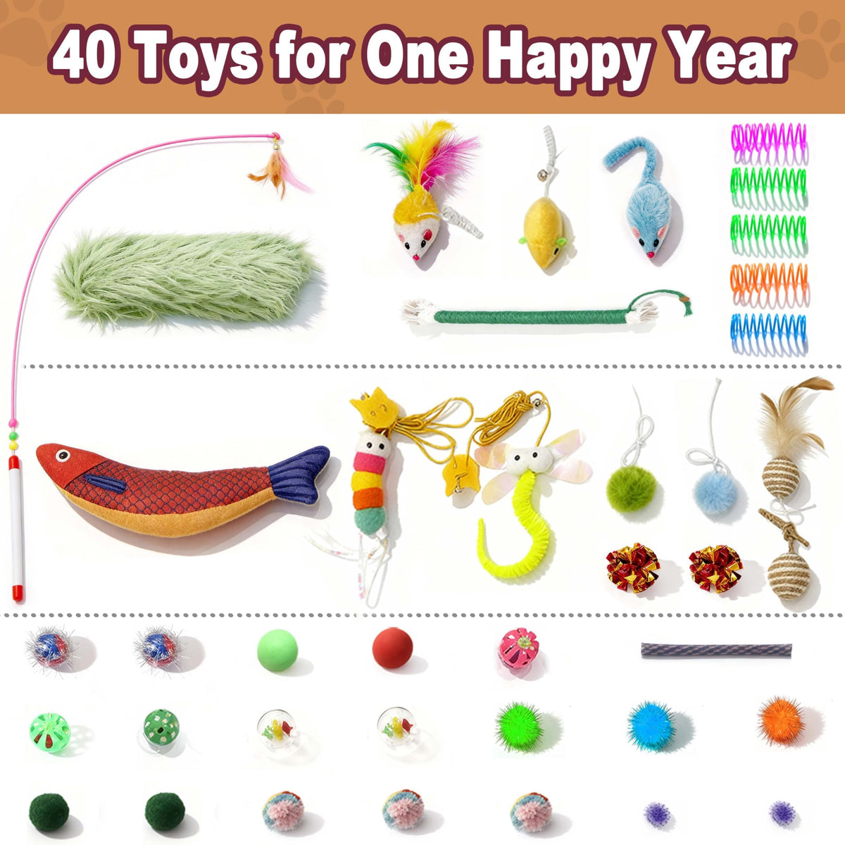 41 Pcs Interactive Cat Toys for Indoor Cats (Contemporary)
