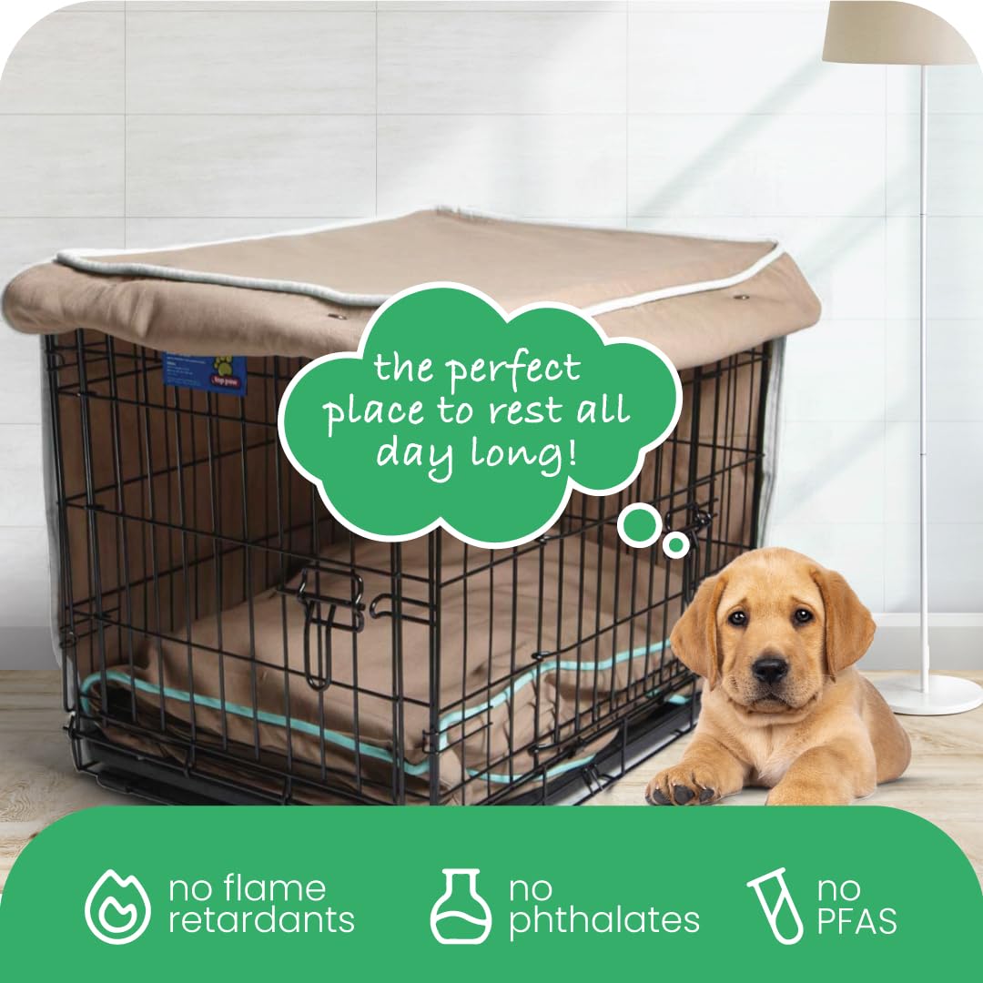 Tan Dog Crate Cover (Wild Horses / 36.0"L x 23.0"W x 25.0"H)