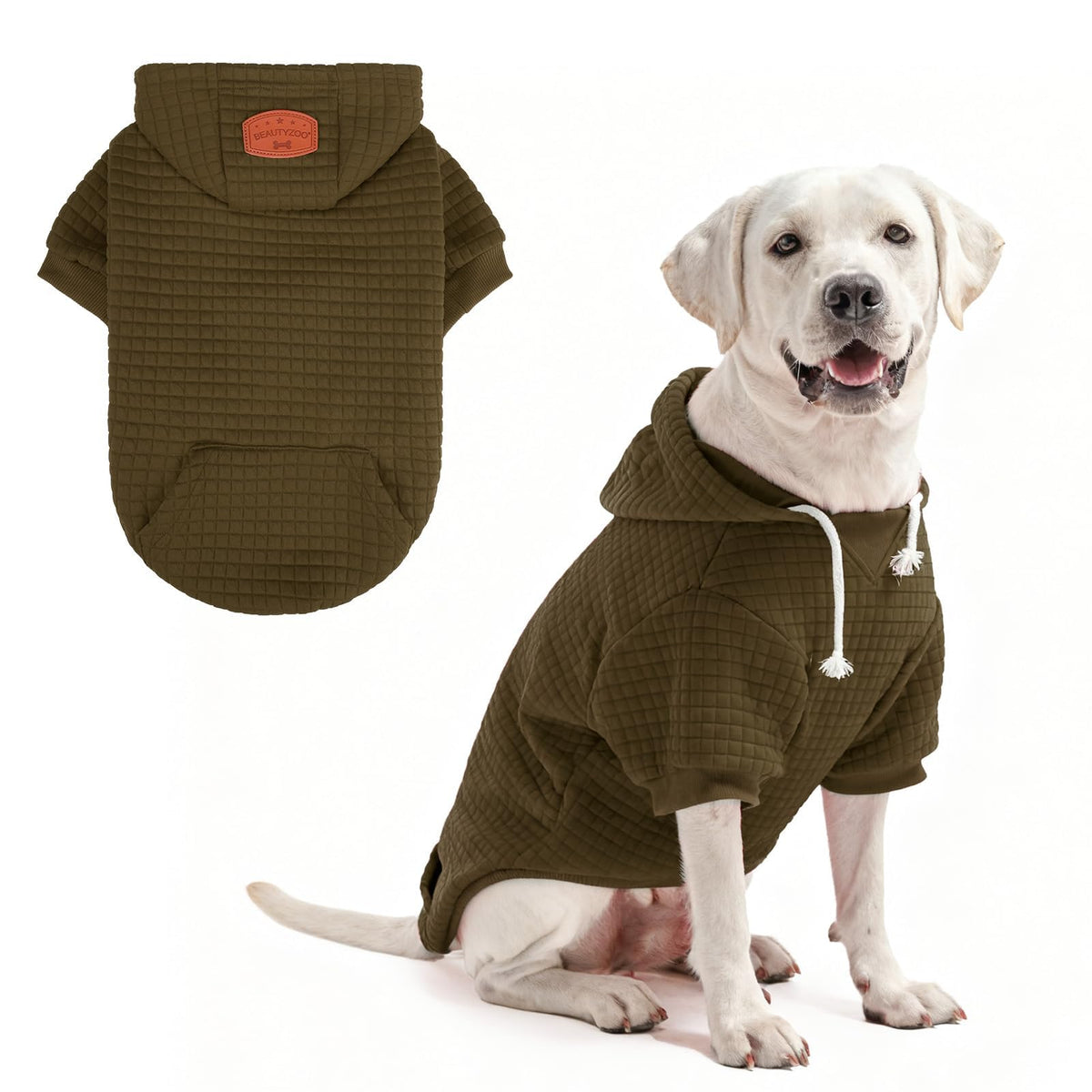 Dog Hoodies Sweater for Large Dogs (Army Green / L (Back: 20",Chest: 28", Neck: 17"))