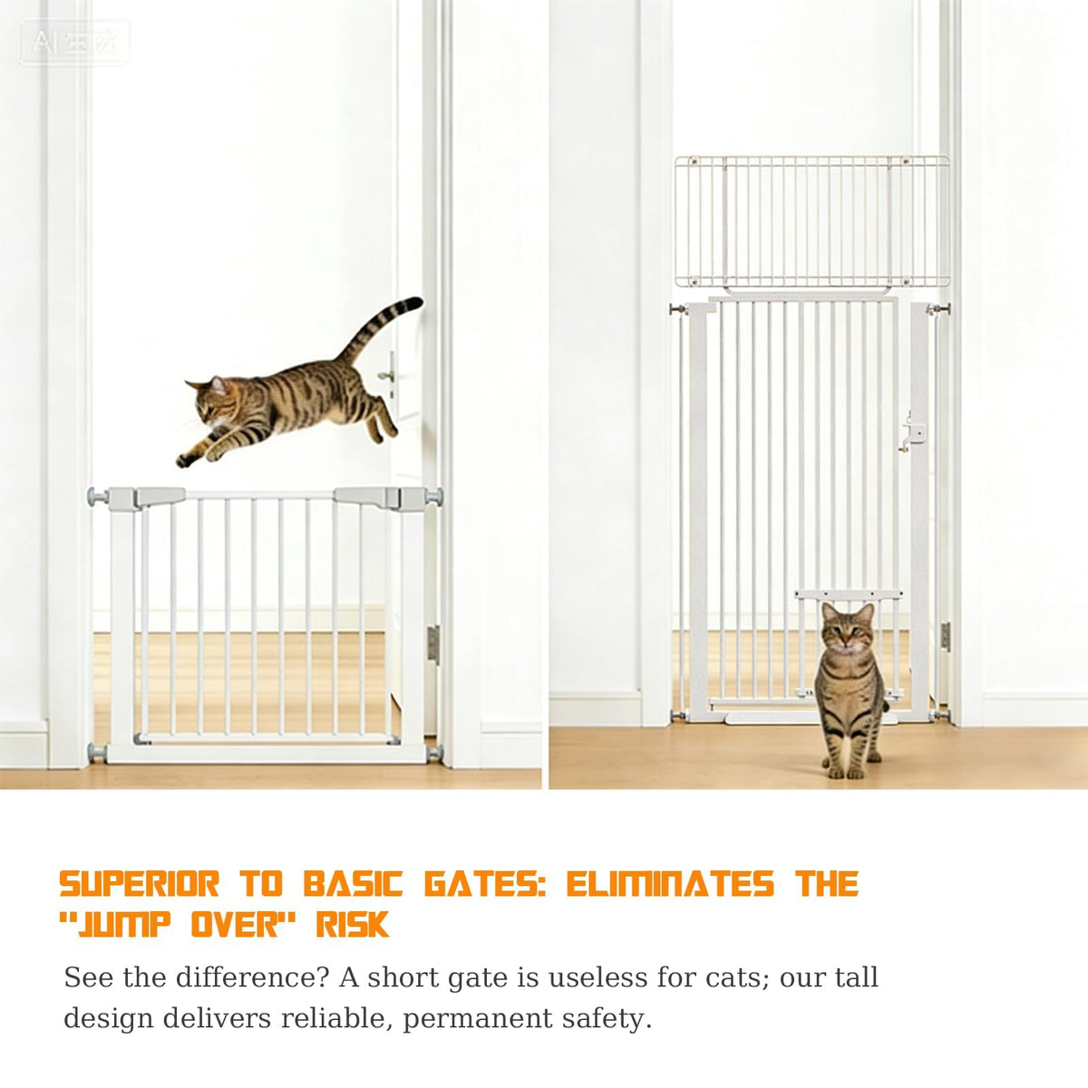 71" Extra Tall Cat Gate 29.5 (White / 71 inches SET A)